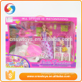 New style beautiful custom plastic pink play set doll making supplies china